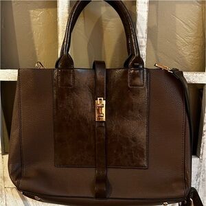 Vegan Leather Bag With Handles and Strap